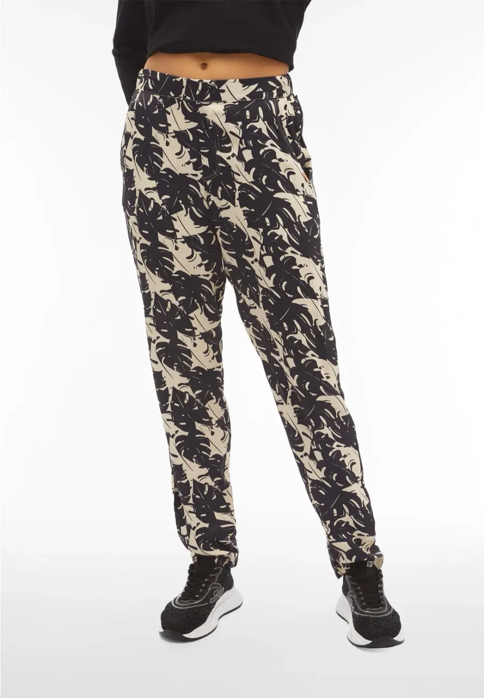 Freddy Tropical Satin Damenhose Schwarz FLO64