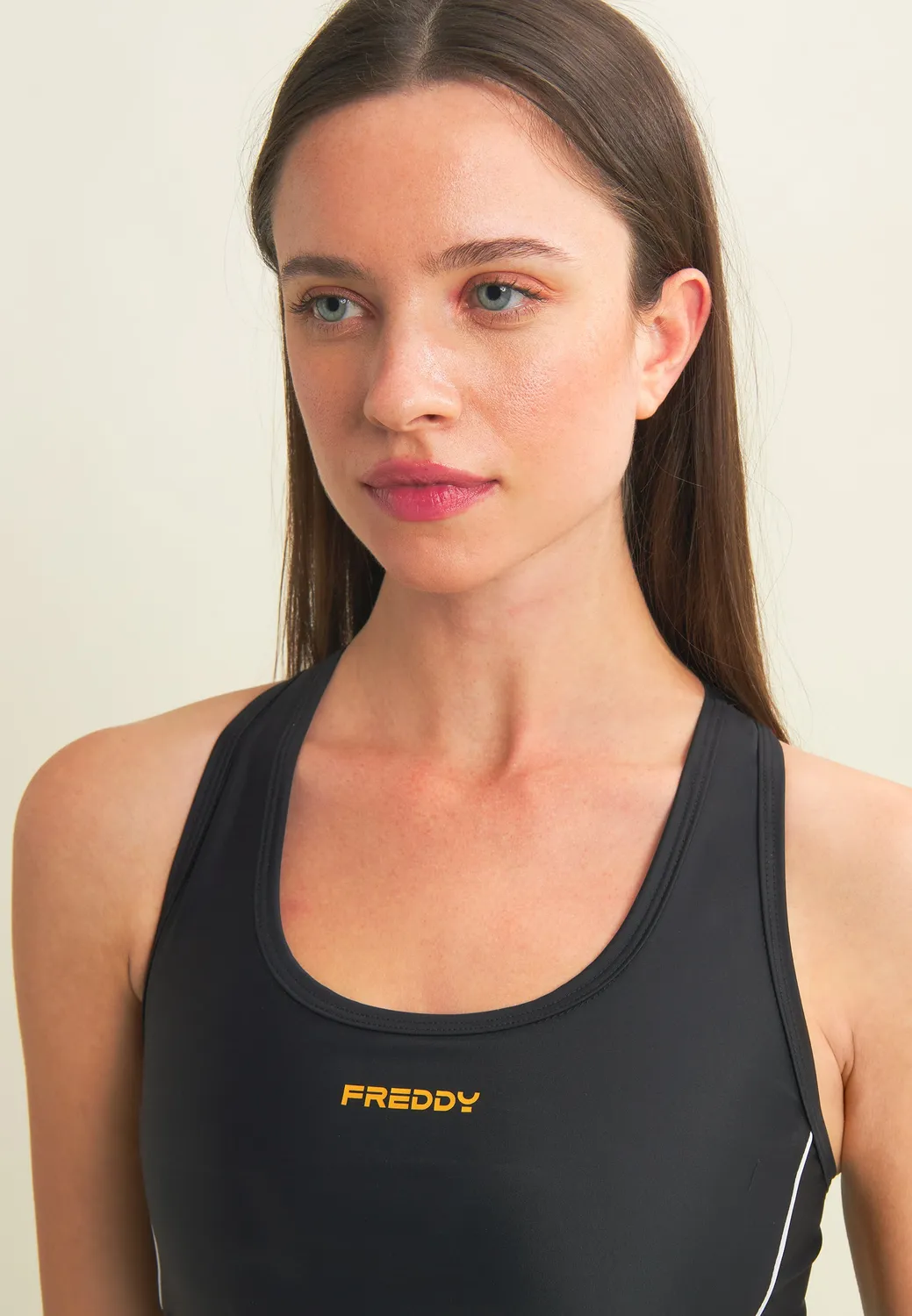 Freddy Sport-BH Top gekreuzte Träger Navy Peony atmungsaktiv