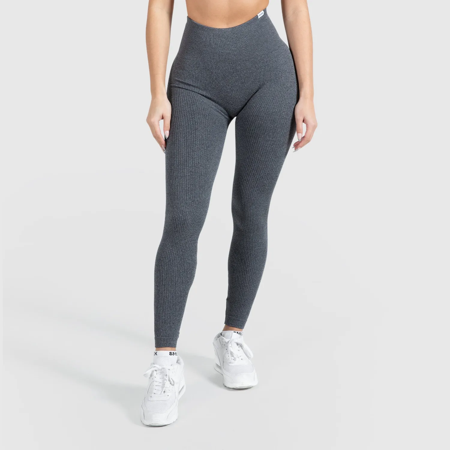 Smilodox Amaze Ripp Leggings Damen Schwarz Kompression