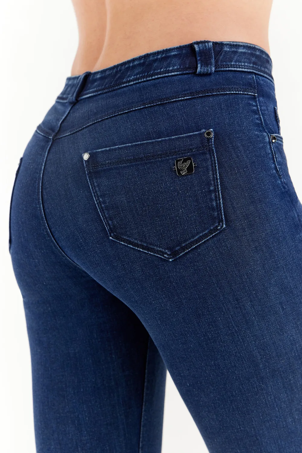 Freddy Black Cropped Jeans Damen Schwarz Stretch