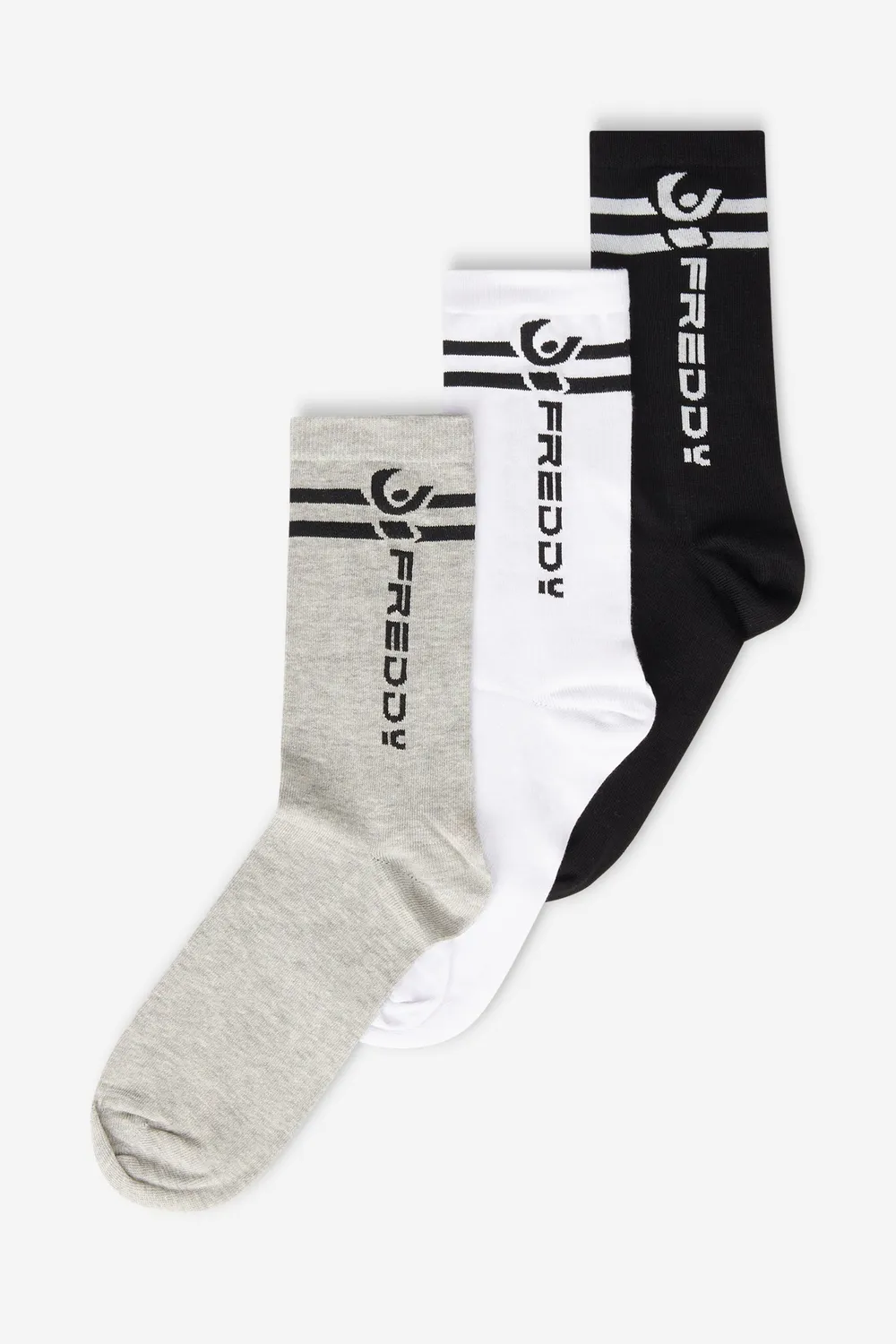 Freddy Socken Schwarz 3 Paar Halbhoch Logo