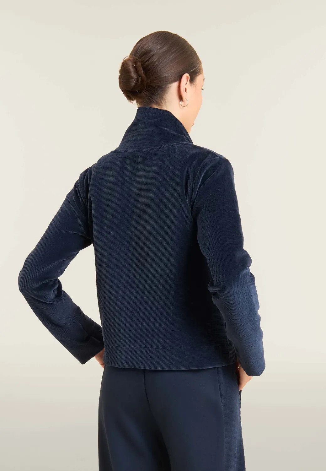 Freddy Cropped Sweatjacke Chenille Zip Dark Sapphire