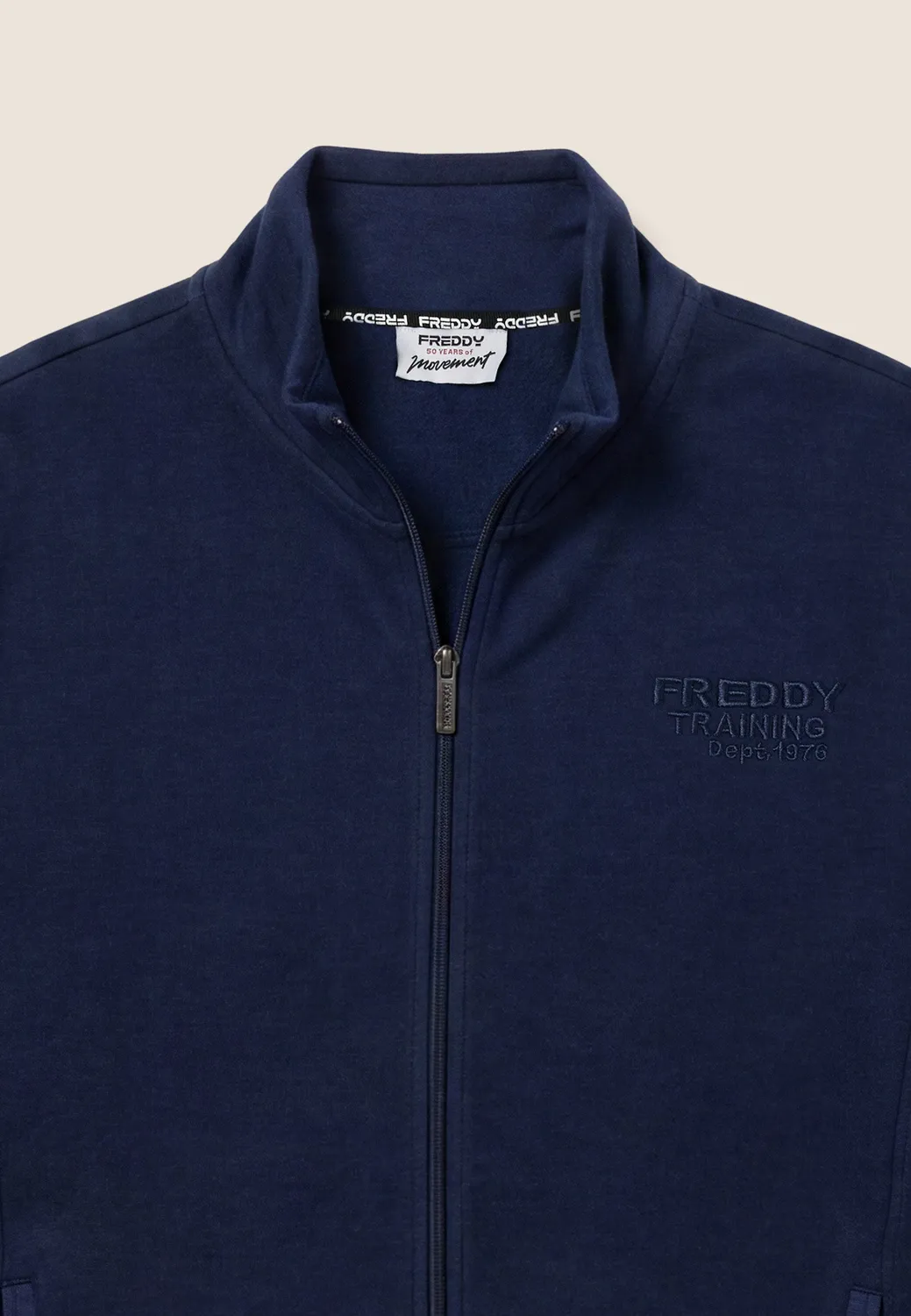 Freddy Sweatjacke Herren Full-Zip Blau Stickerei