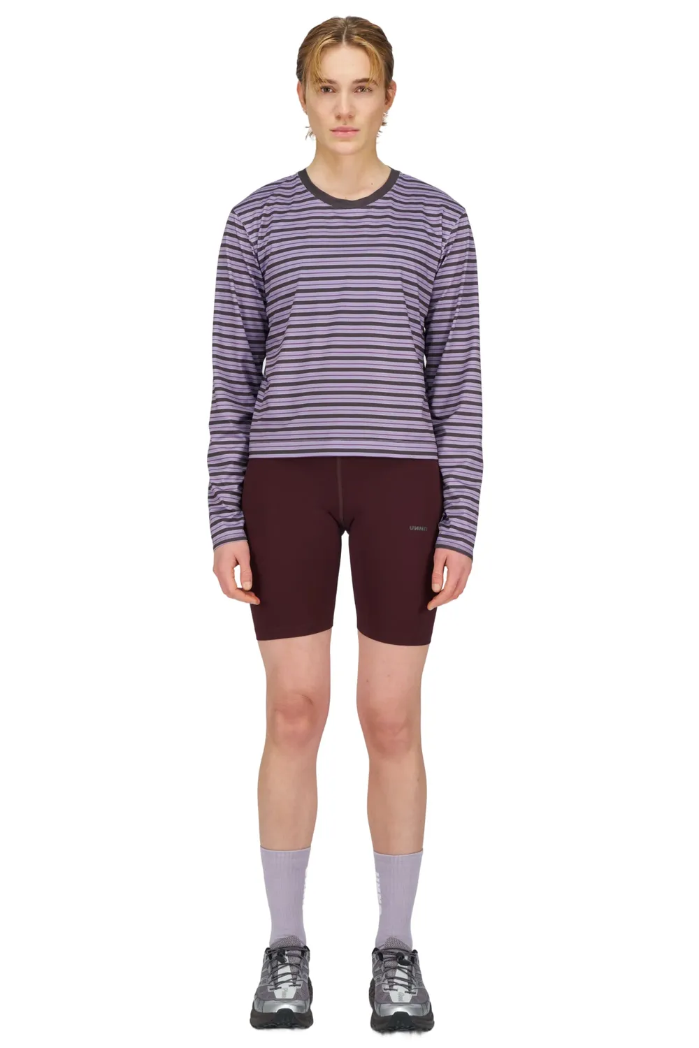 UNNA Striped LS W Laufshirt Grape Recycling-Polyester