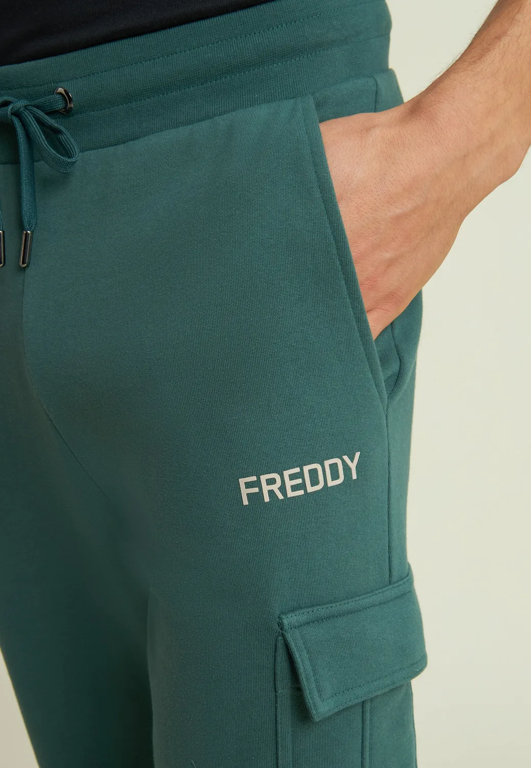 Freddy Cargo-Sweathose Herren Blau Baumwolle Beintasche
