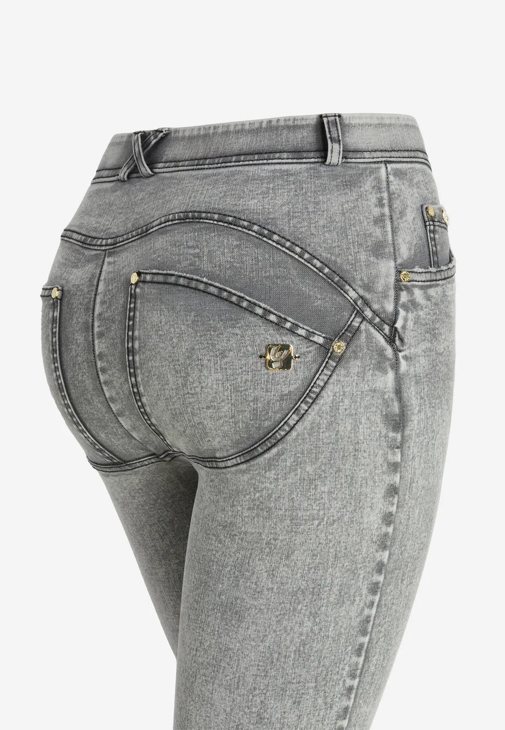 Freddy WR.UP Jeans Straight Push-up blau Kontrast-Umschlag