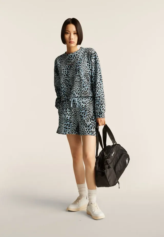 Freddy Animalier Shorts Damen French Terry Leo Rosa