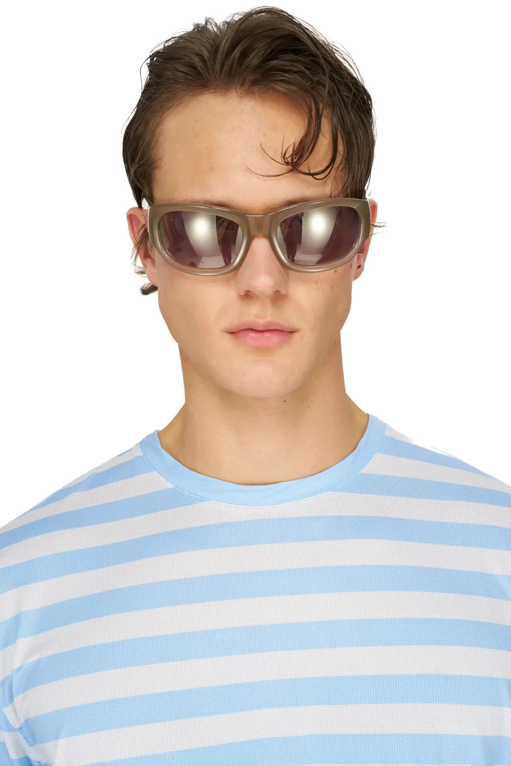 UNNA Striped LS Laufshirt Baby Blue langarm schnelltrocknend