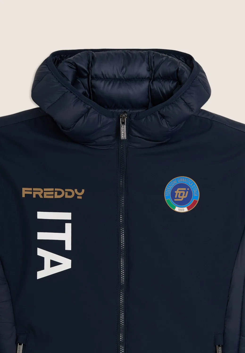 Freddy Italia FGI Herren Daunenjacke Kapuze dunkelblau
