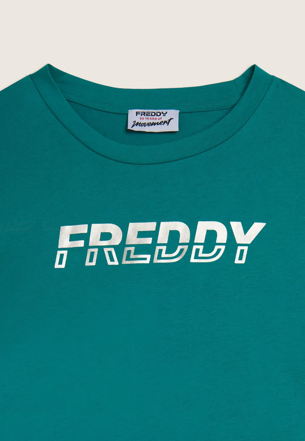 Freddy Cropped T-Shirt Nero-Bianco Kontrast hoher Bund