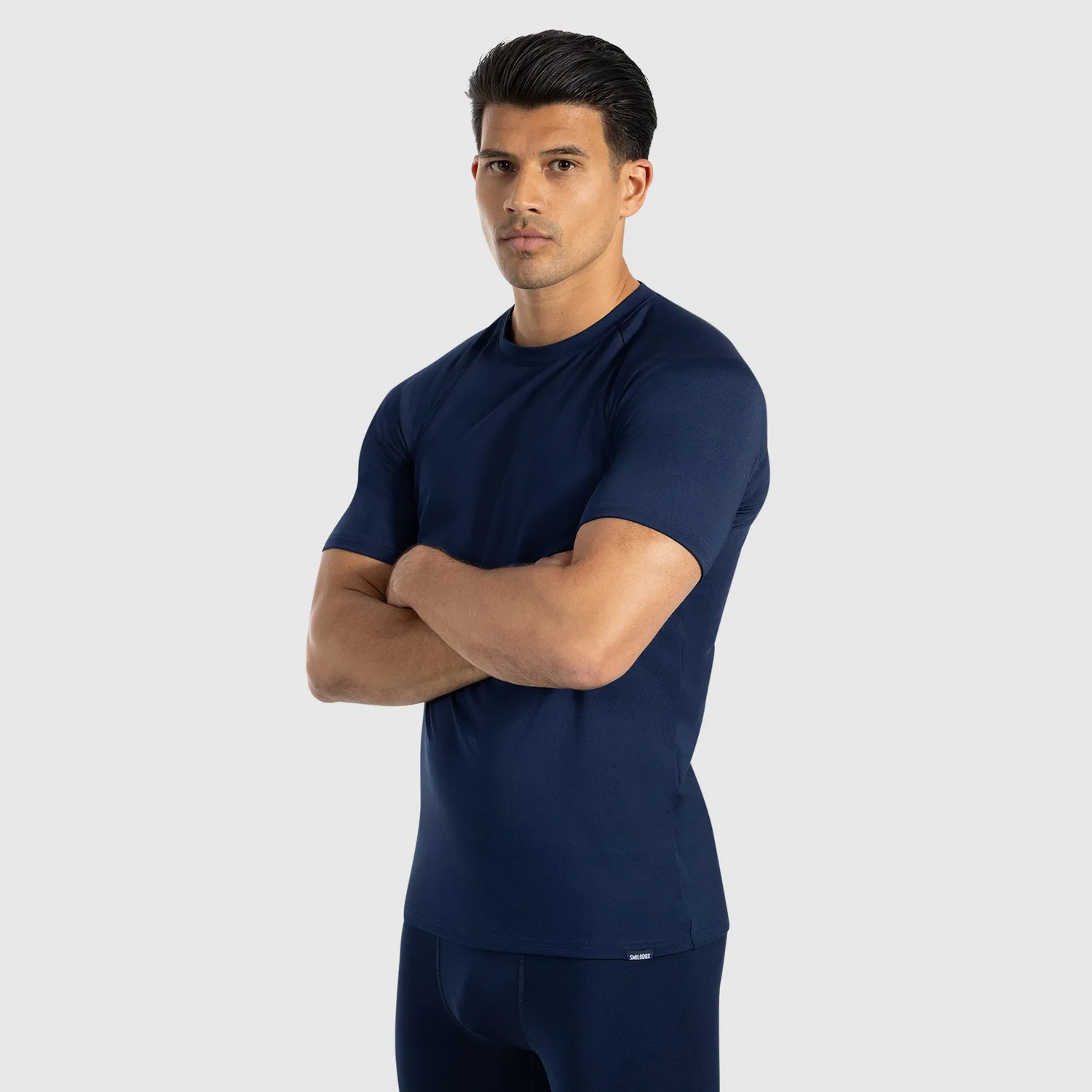 Smilodox Zeyn T-Shirt Herren Marineblau Slim Fit
