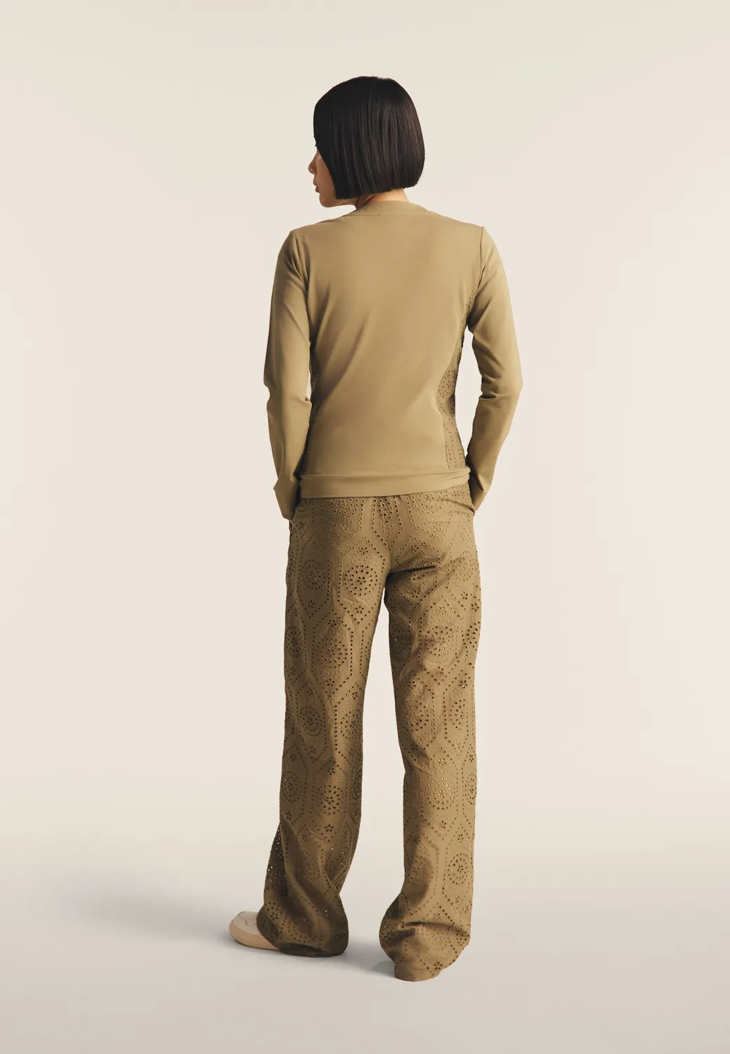 Freddy Sweatjacke Sangallo-Stickerei Aloe Reißverschluss
