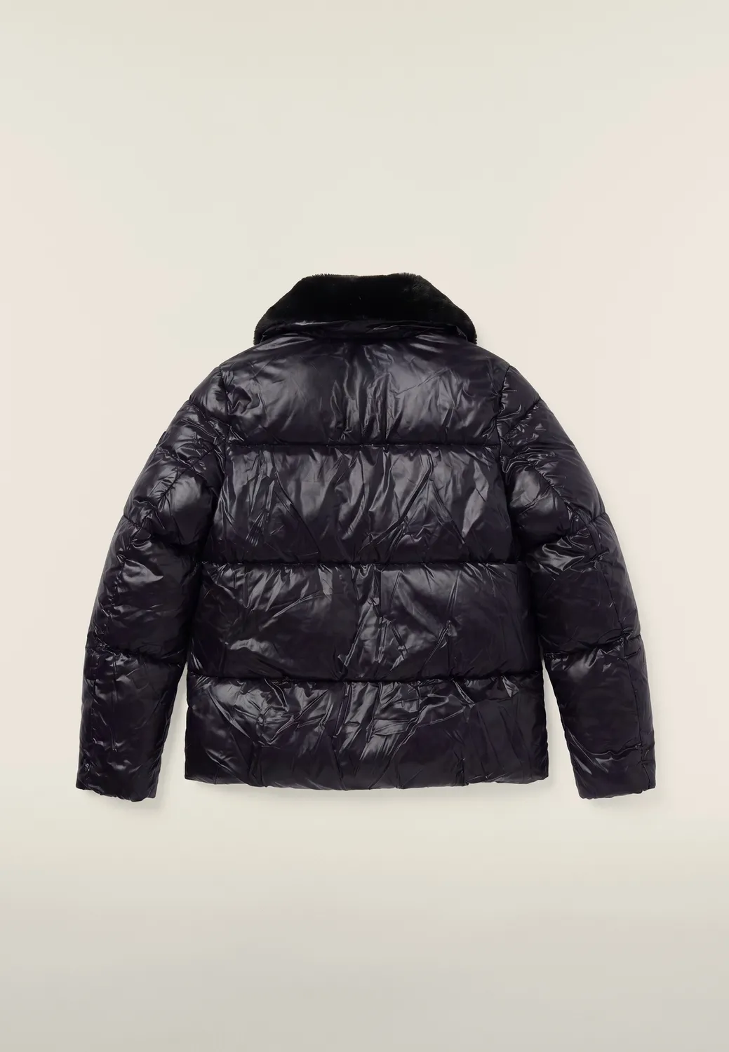 Freddy Trapuntato Shimmer Steppjacke Damen Schwarz Fellkragen