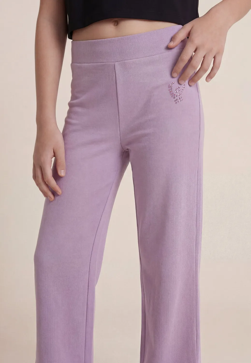 Freddy Flare Jersey Leggings Lila Mädchen mit Schlitz