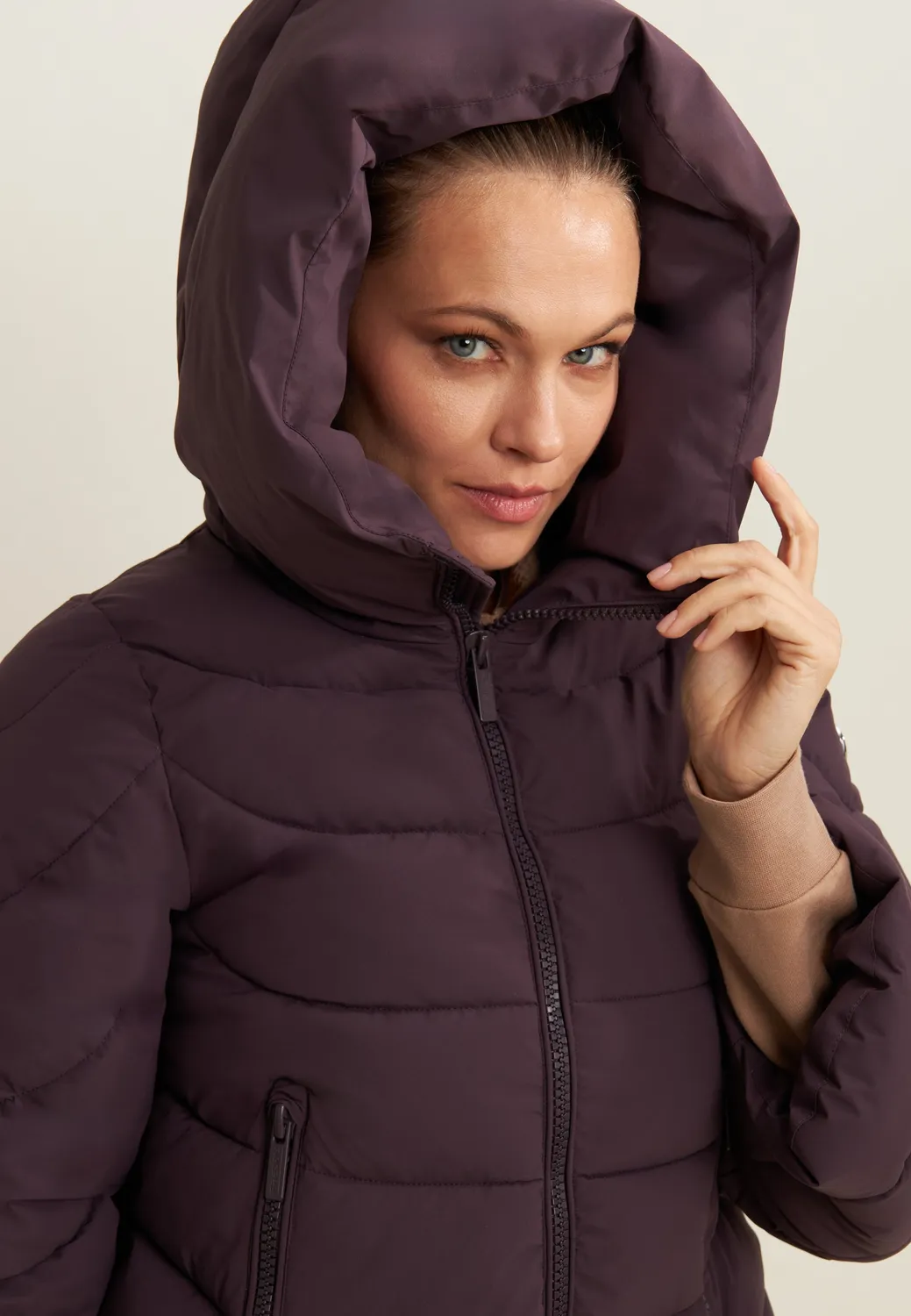 Freddy Cropped Daunenjacke Plum Perfect hoher Bund warm