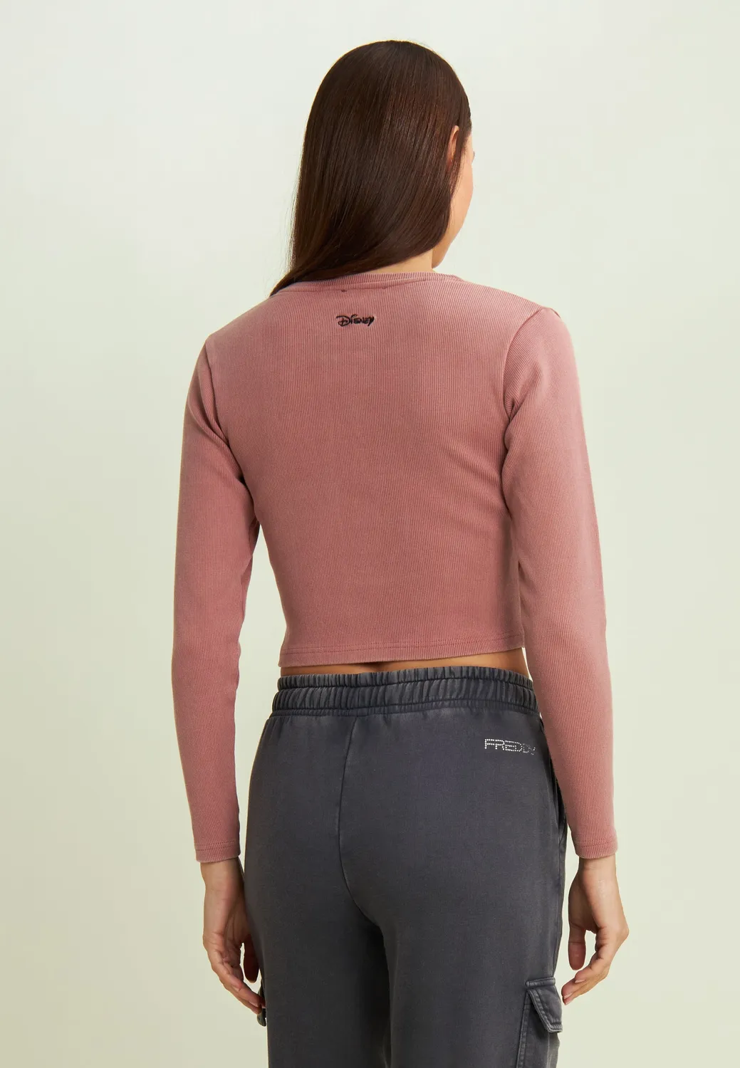 Freddy Disney Cropped Langarmshirt Crystal Gray