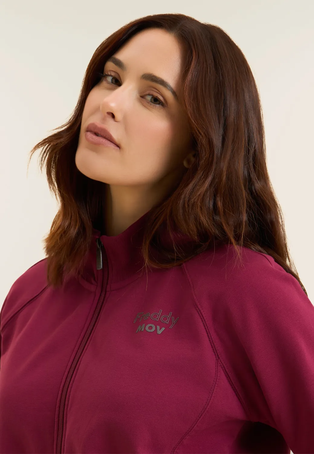 Freddy Boxy Cropped Full-Zip Sweatjacke schwarz