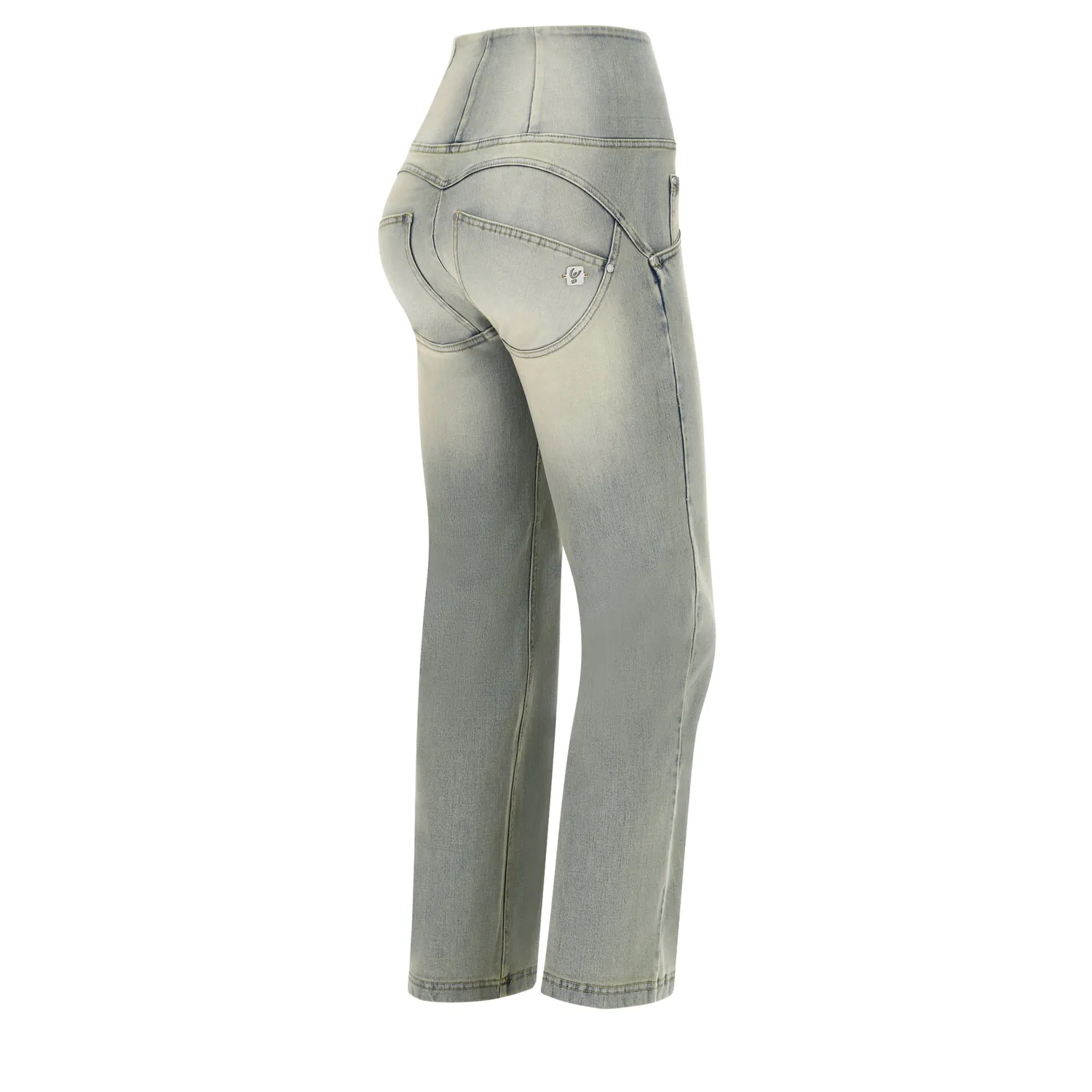 Freddy WR.UP Wide Bottom Jeans Hellblau High Waist