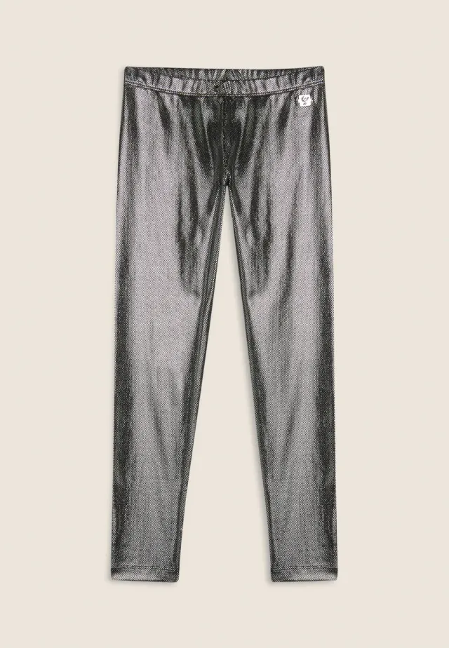 Freddy Kinder Leggings Silber Metallic Coated
