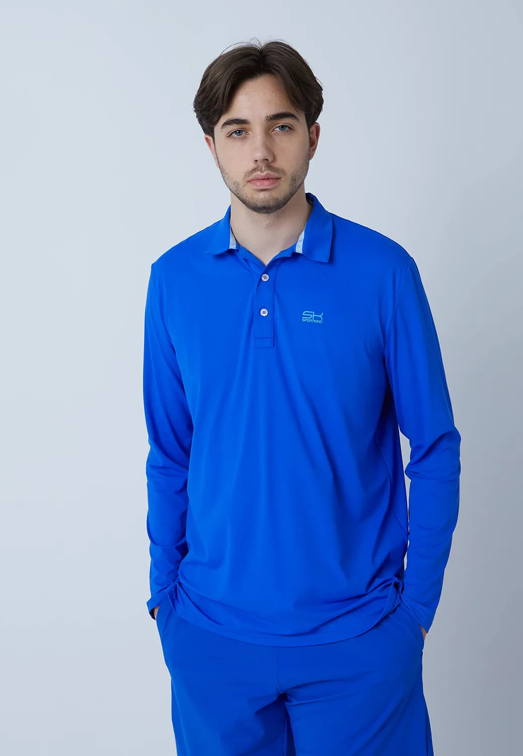 SPORTKIND Tennis Poloshirt Langarm Herren atmungsaktiv
