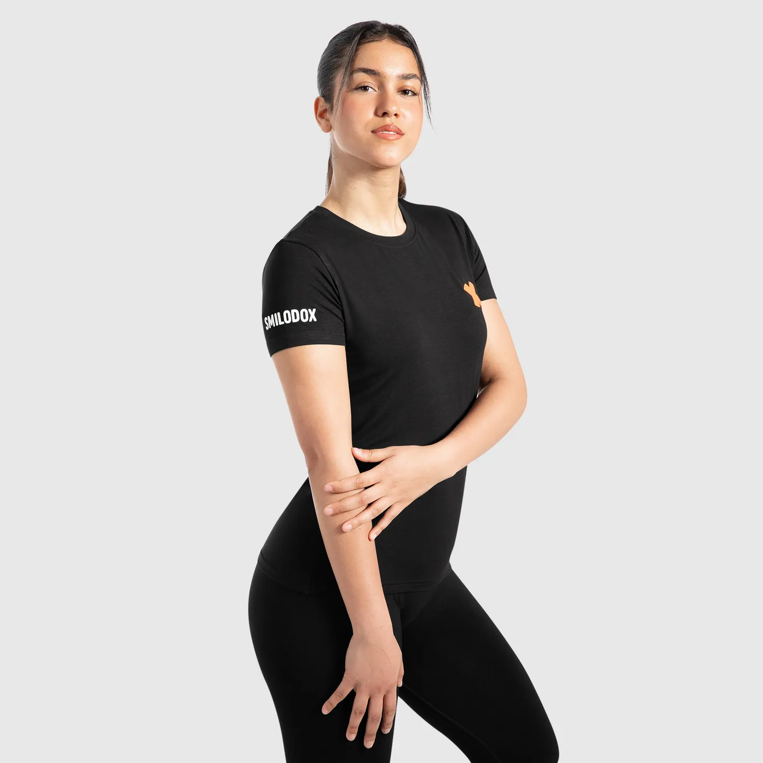 Smilodox Lunara Damen T-Shirt Schwarz Modal