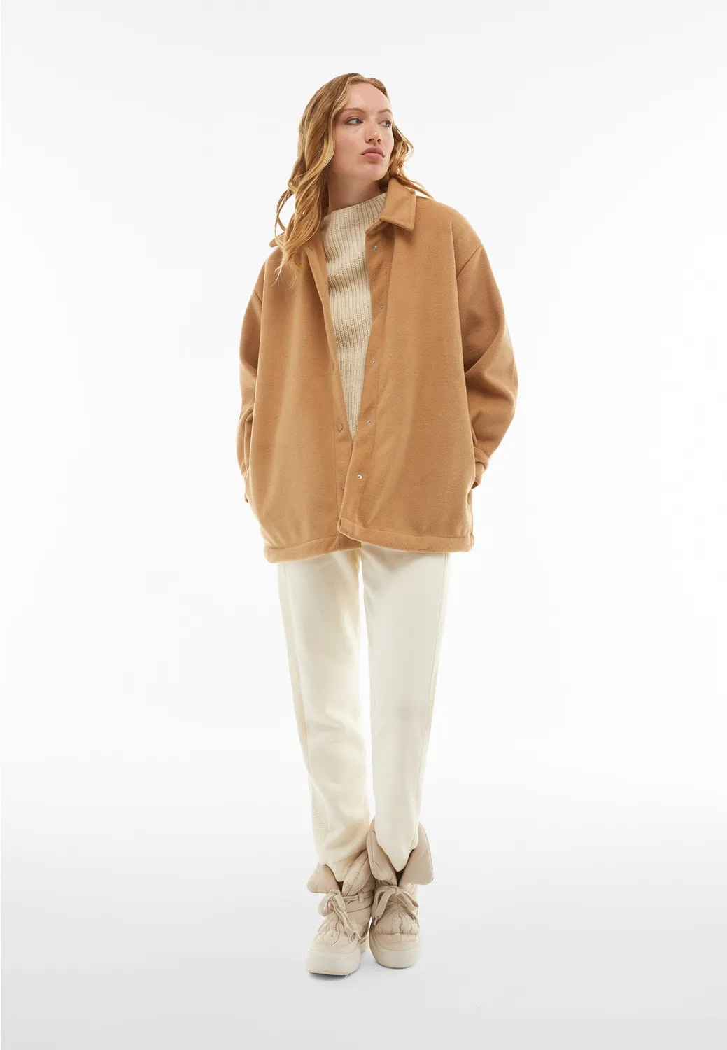 Freddy Damen Hemdjacke Oversize Viskose Creme
