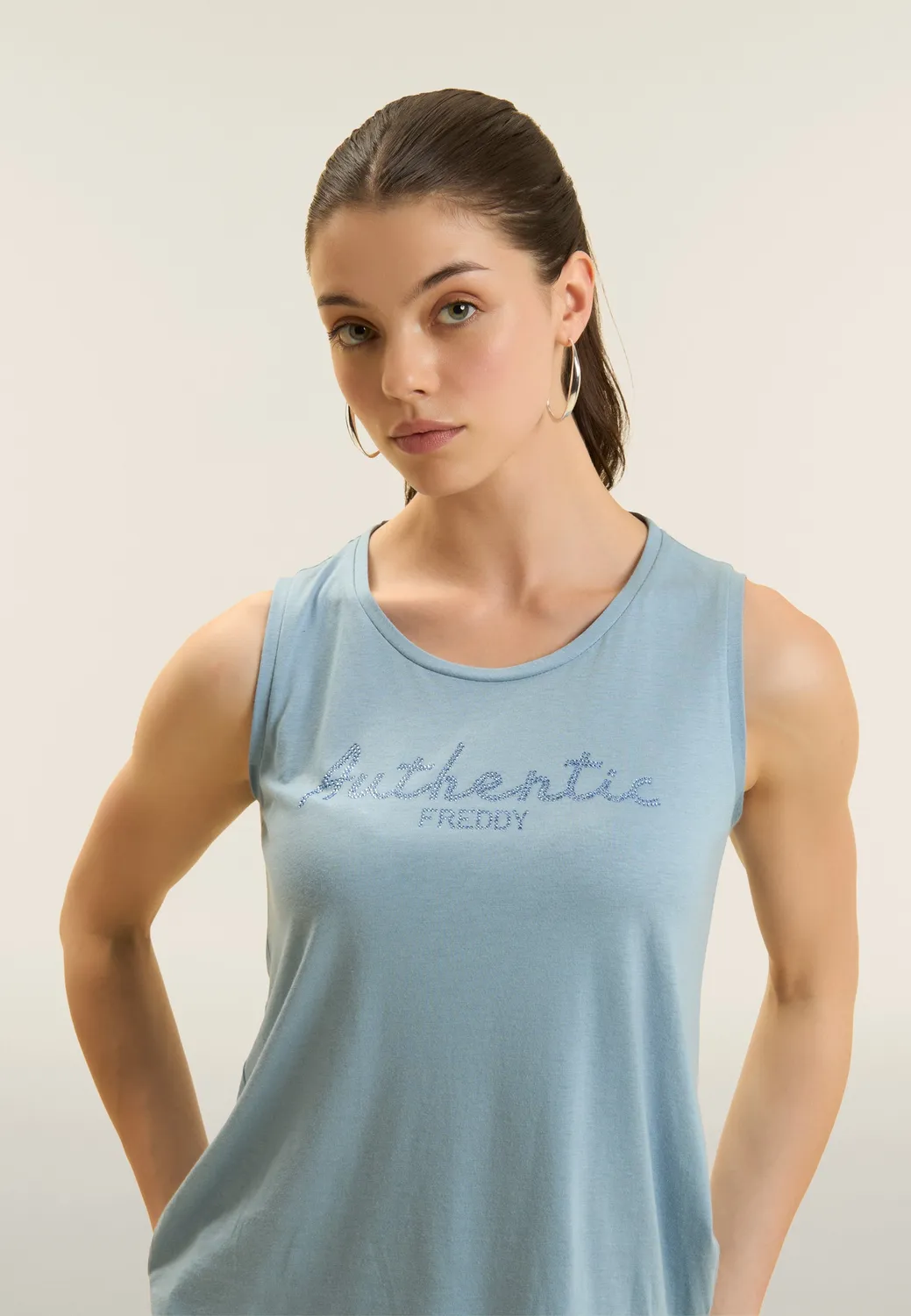 Freddy Authentic Tanktop Dark Sapphire Strass