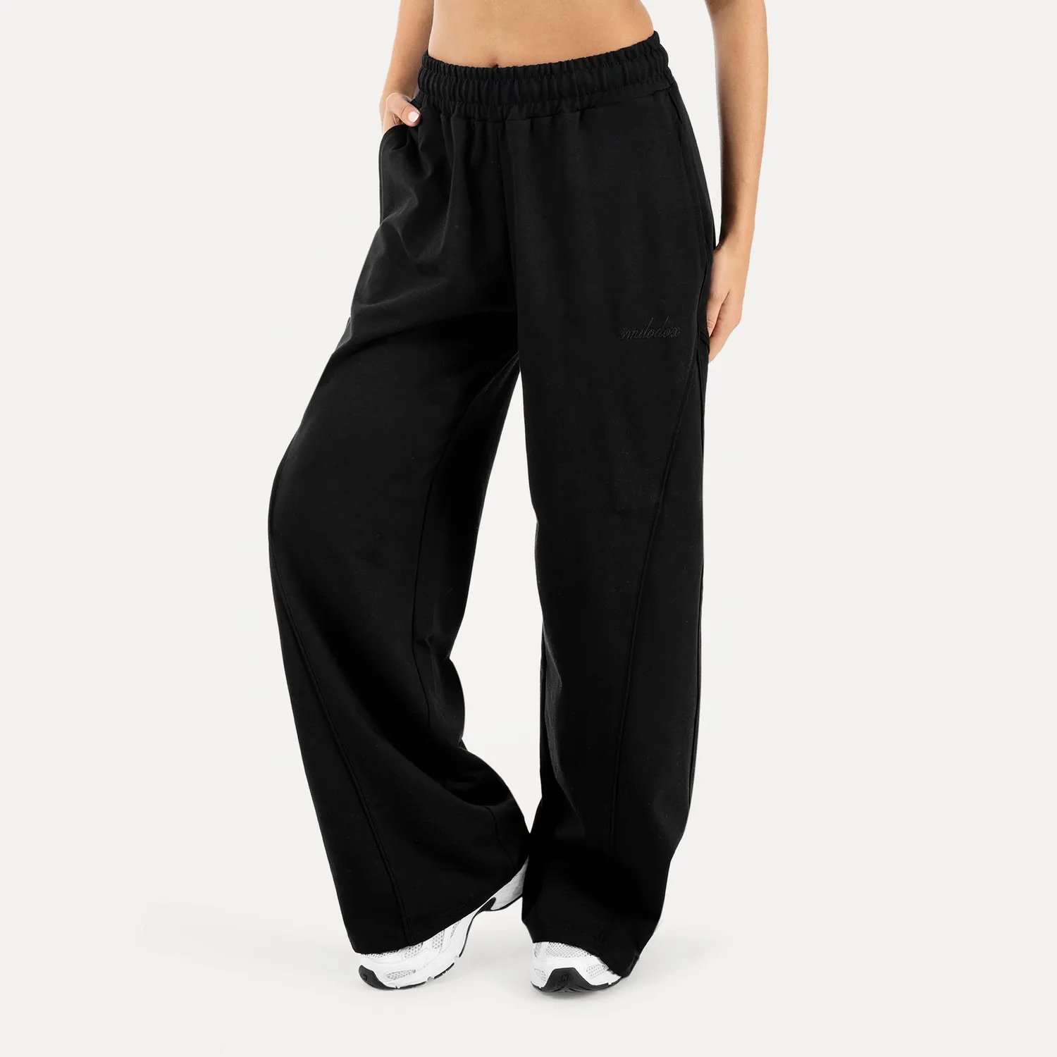 Smilodox Ylena Jogginghose Schwarz Wide-Leg