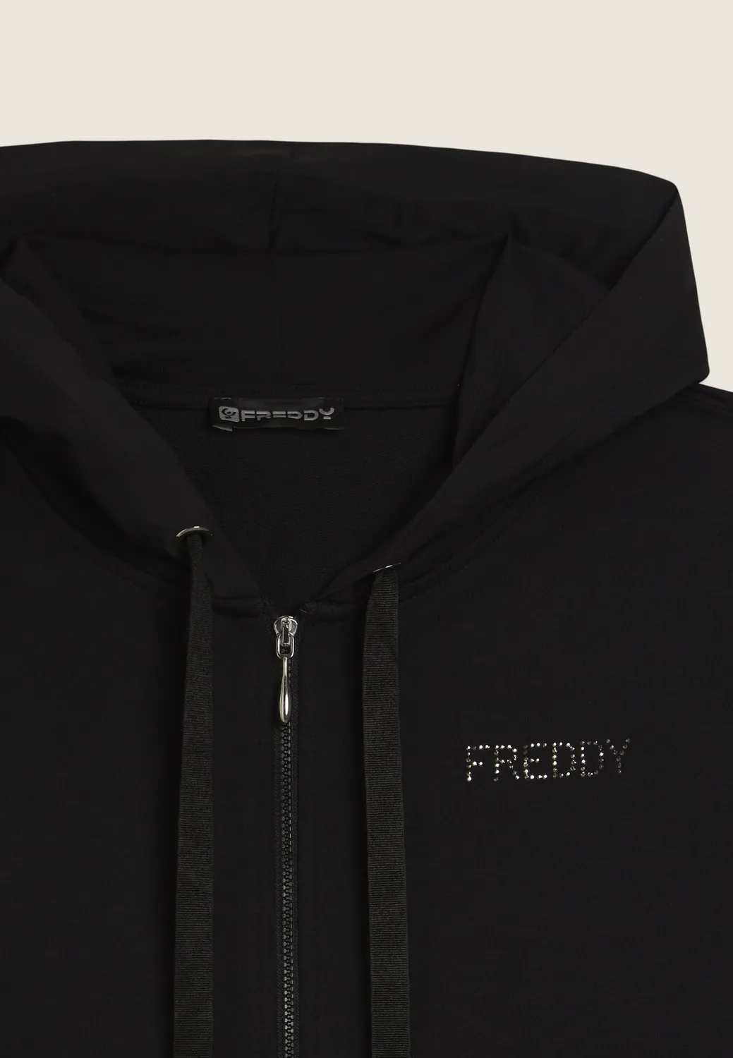 Freddy Kapuzenjacke Zip Strass Damen French Terry