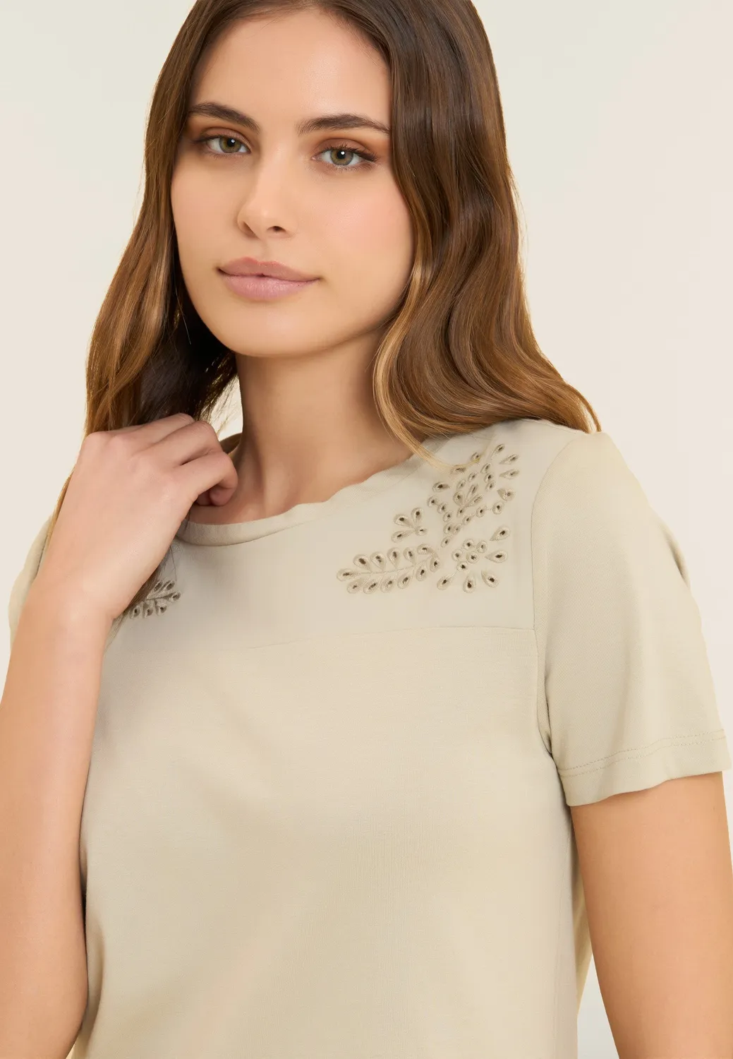 Freddy Floral Jersey T-Shirt Damen Dunkelblau