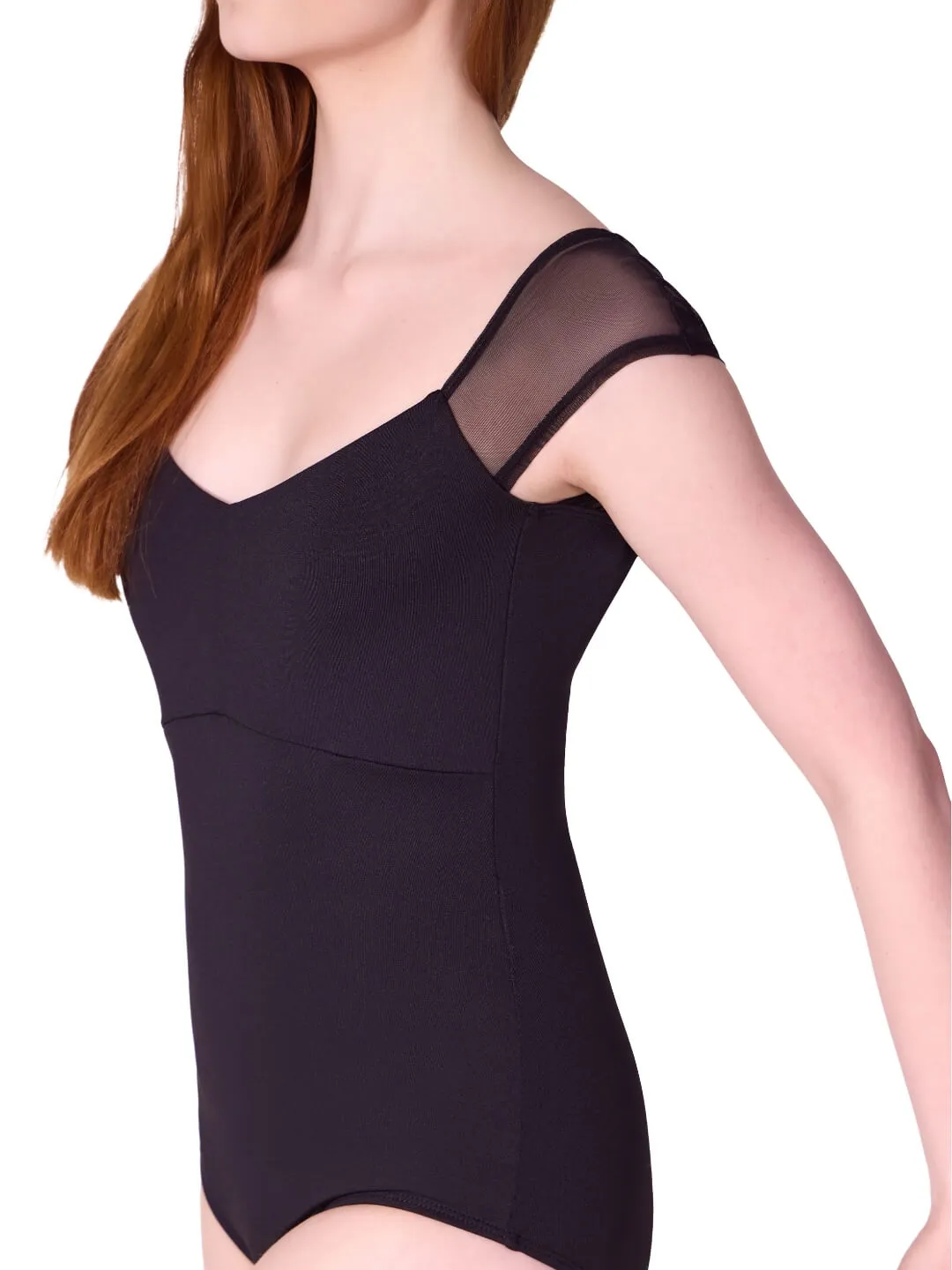 Capezio Moonstruck F12603W Leotard Schwarz Mesh