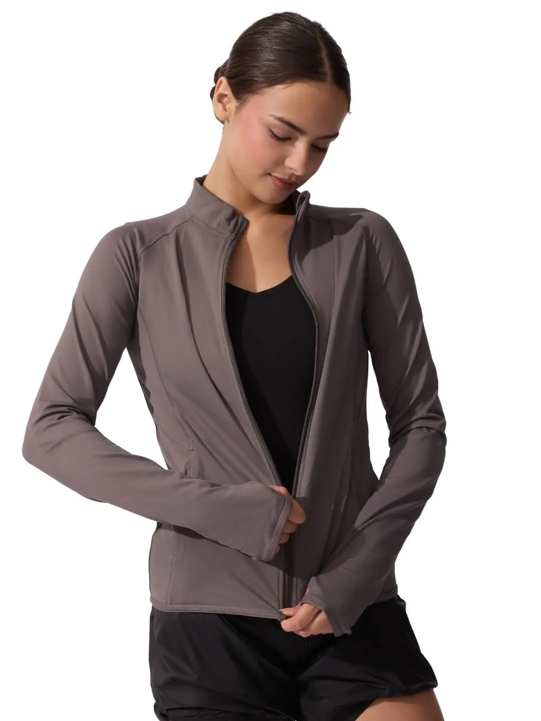 Capezio Studio Collection SE1069U Jacke Schwarz mit Daumenloch