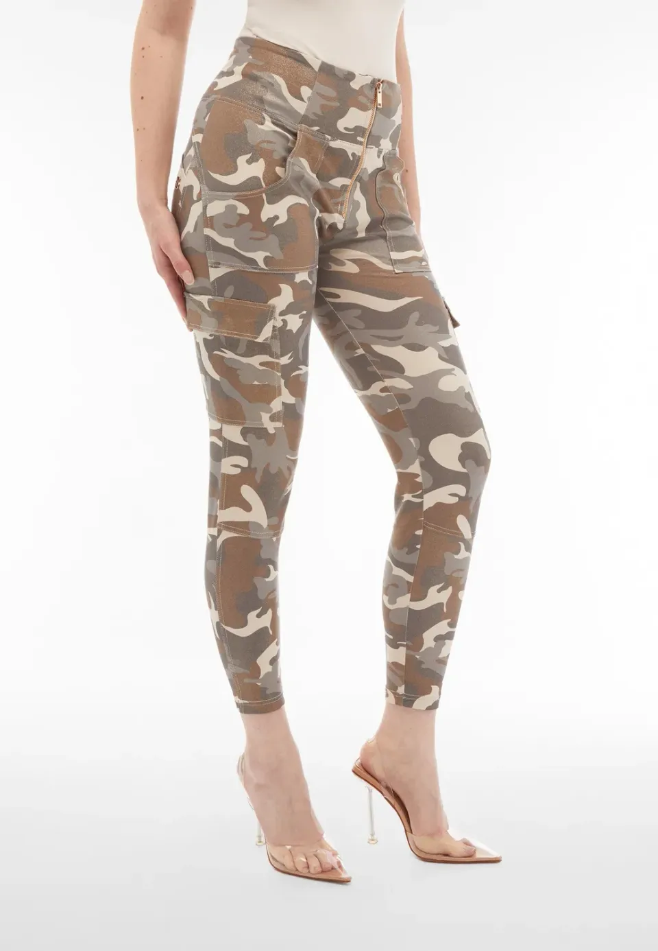 Freddy WR.UP Cargo Push-up Hose Camouflage Lurex