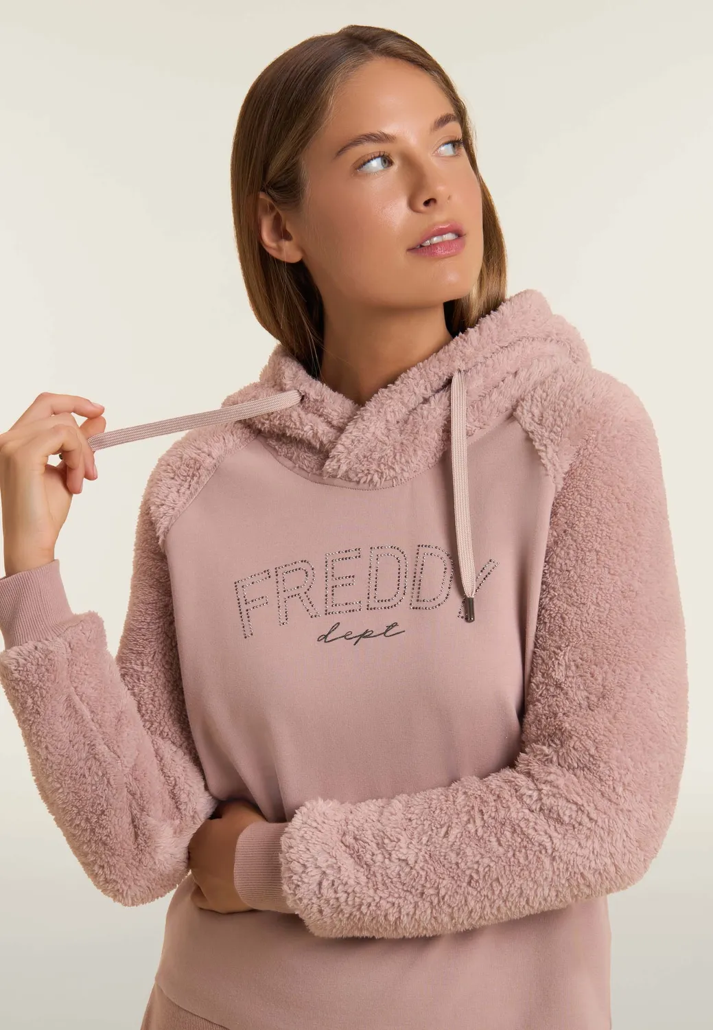 Freddy Hoodie Sherpa Kapuze Schwarz Small