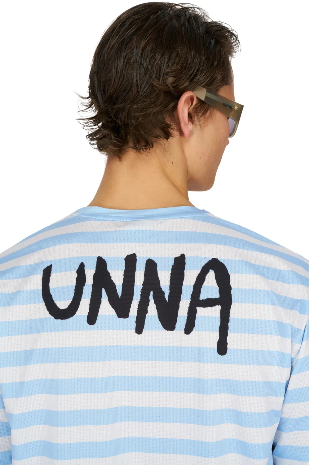 UNNA Striped LS Laufshirt Baby Blue langarm schnelltrocknend