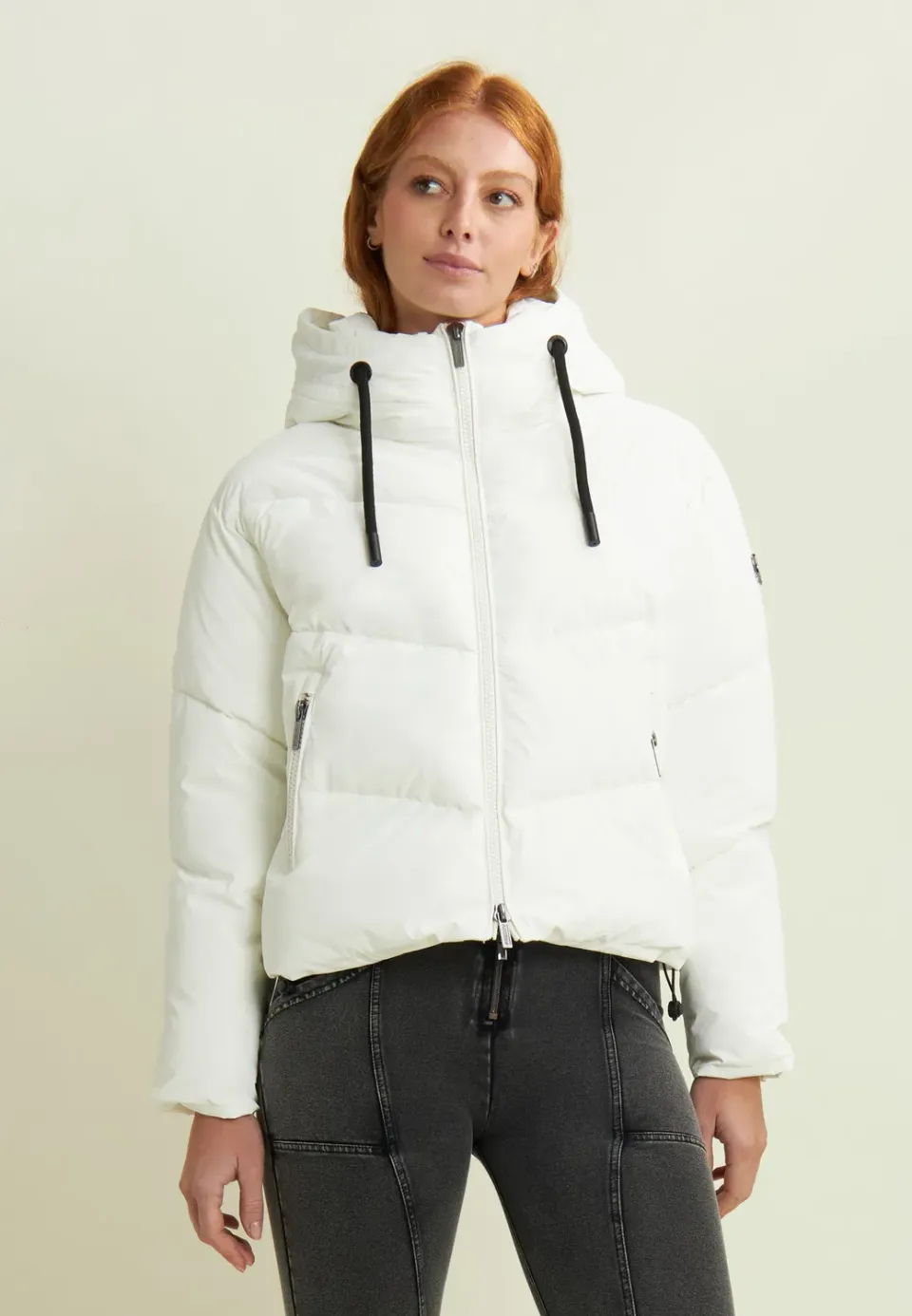 Freddy Cropped Daunenjacke Schwarz Fake-Daune