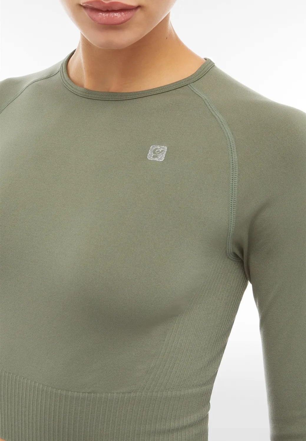 Freddy Seamless Crop-Top Schwarz Langarm recycelt