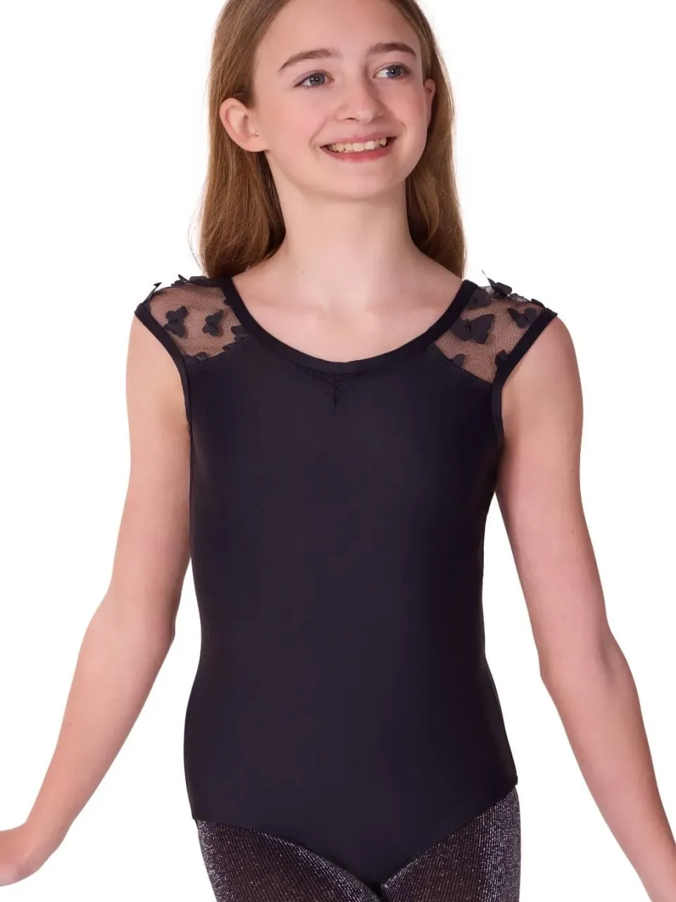 Capezio F12572C Balletttrikot Schwarz Schmetterling