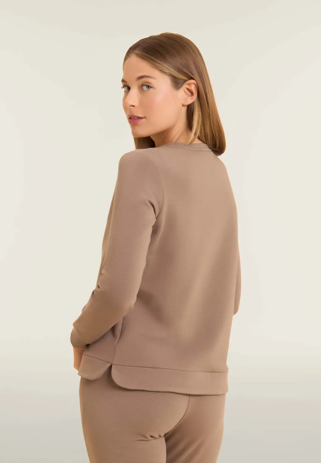 Freddy Strass Sweatshirt Schwarz Damen Rundhals