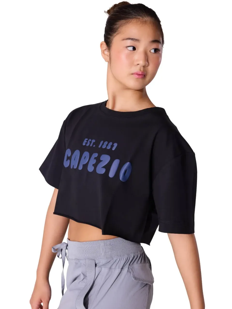 Capezio Jet Setter Essence Box Tee Shirt Schwarz cropped