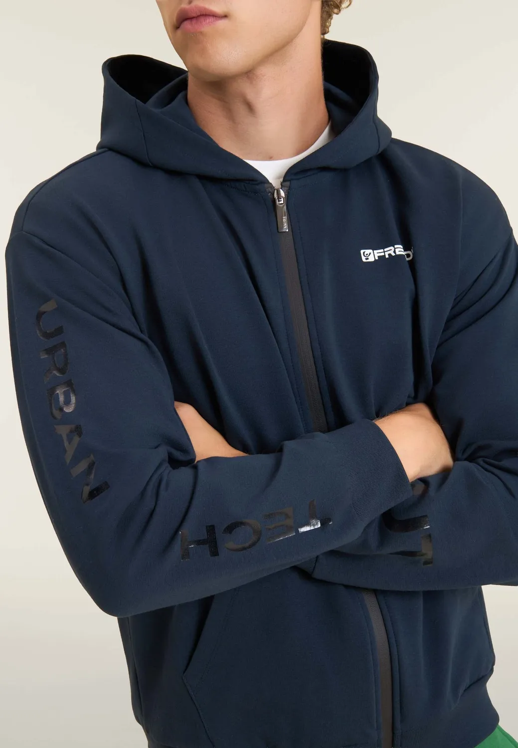 Freddy Hoodie Herren Full-Zip Kapuze Jersey schwarz