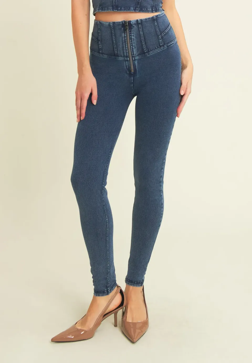 Freddy WR.UP Superskinny Push-up Hose Denim-Optik hoch