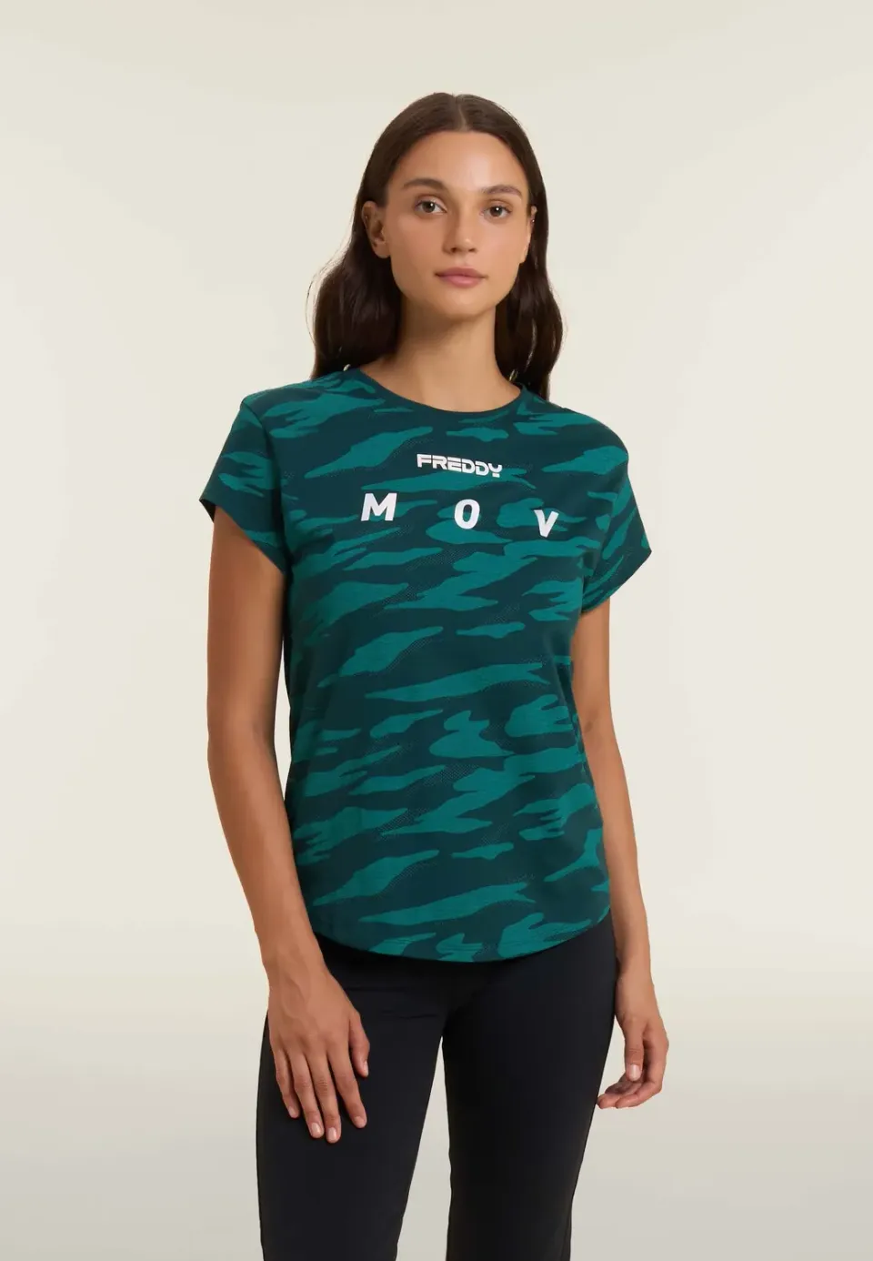 Freddy Camouflage T-Shirt Altrosa Flügelärmel