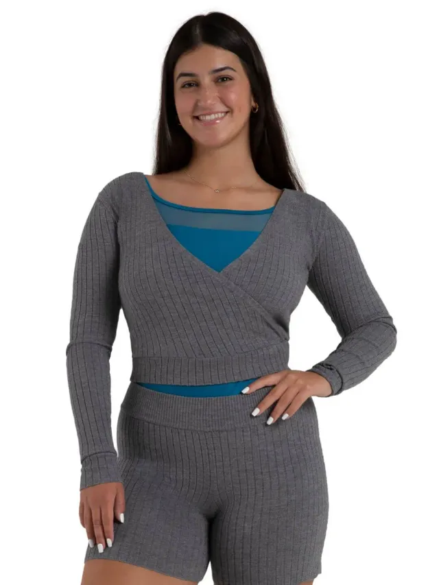 Capezio Harmonie CK11002WD Crossover Pullover Schwarz Langarm