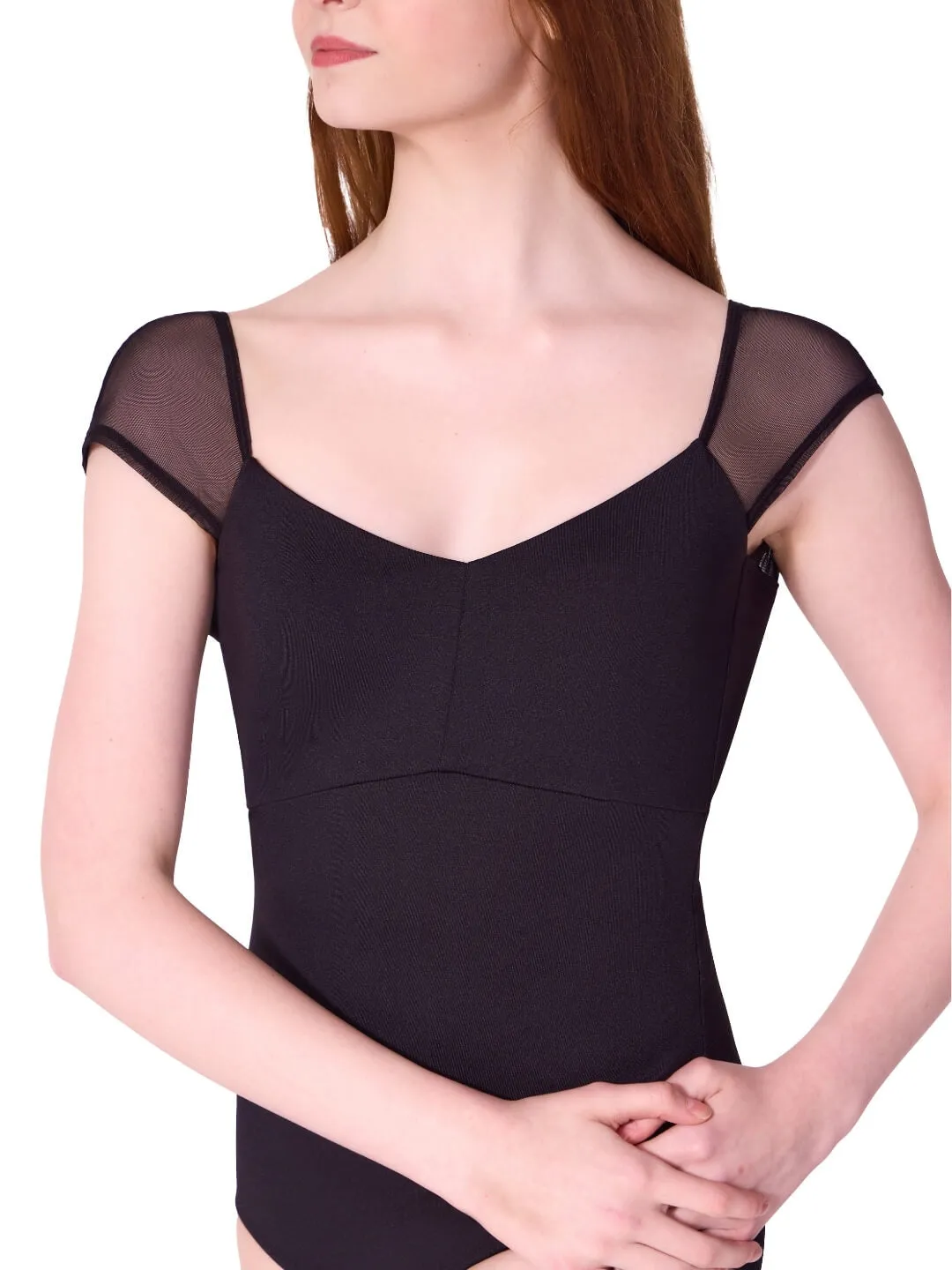 Capezio Moonstruck F12603W Leotard Schwarz Mesh