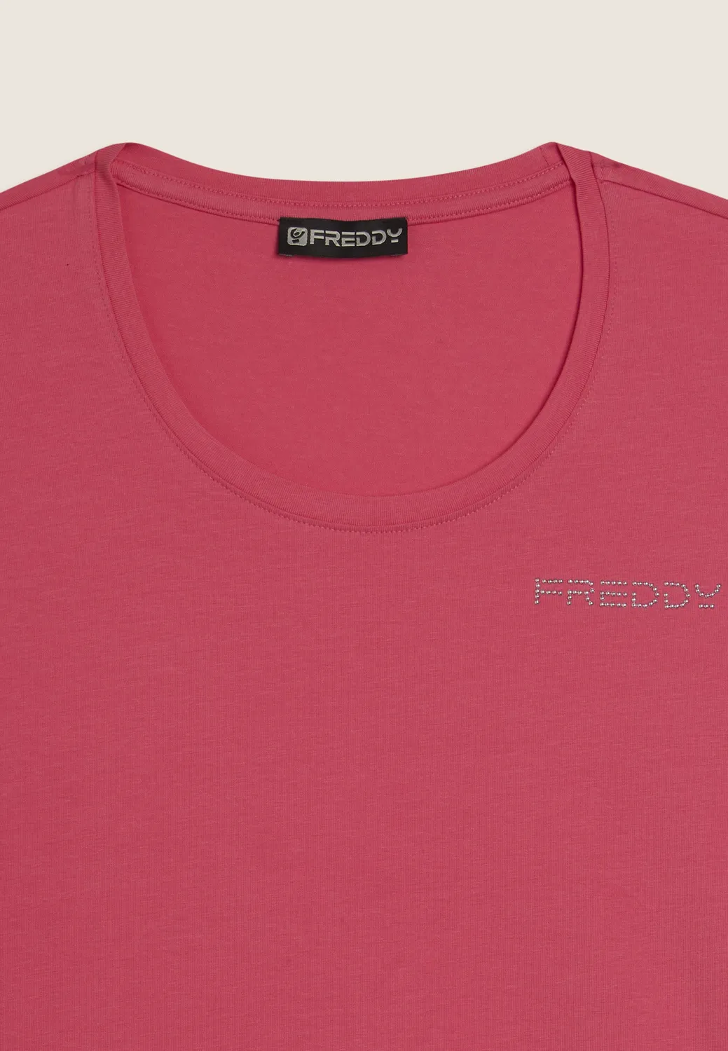 Freddy Perlen Logo T-Shirt Damen Kurzarm