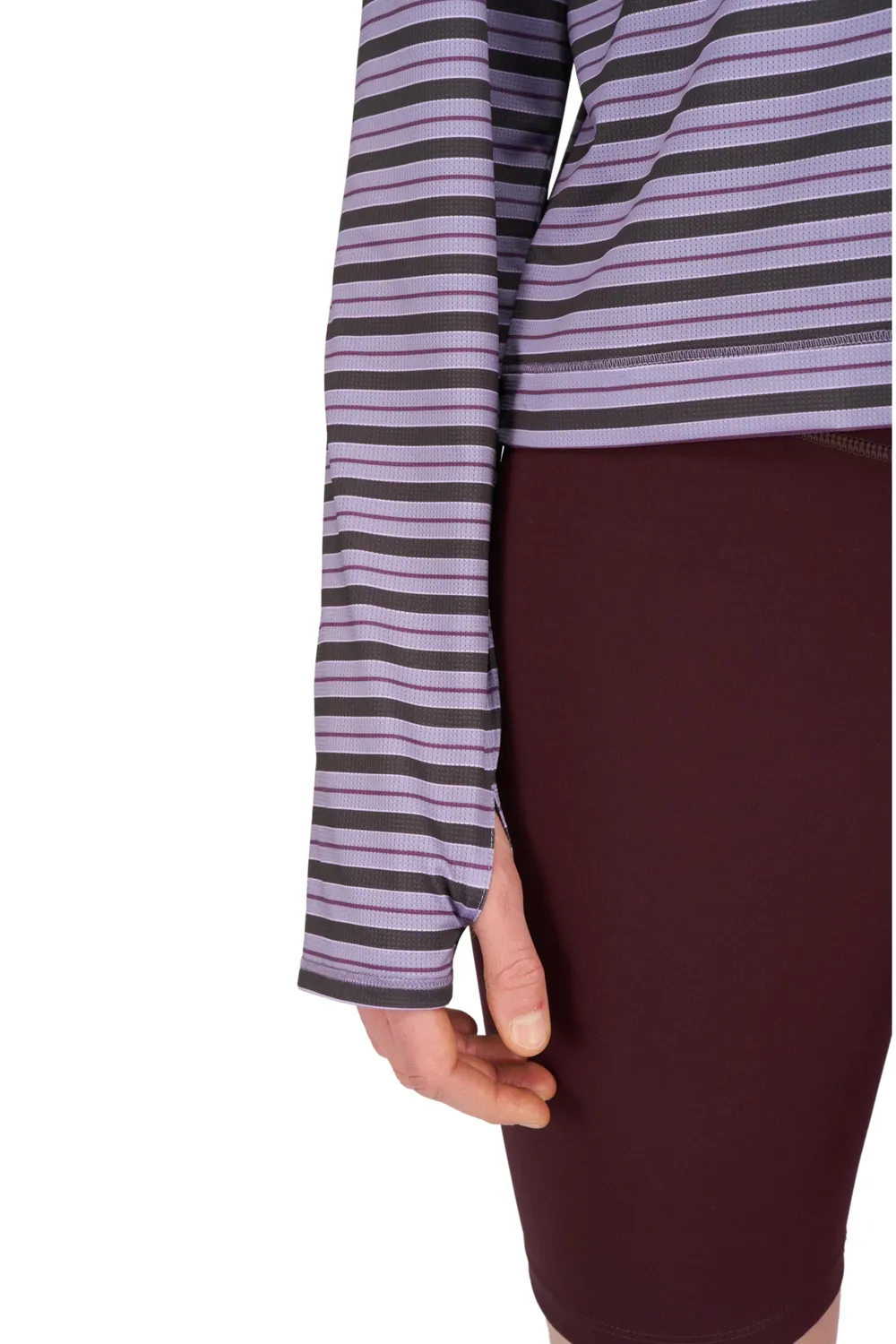 UNNA Striped LS W Laufshirt Grape Recycling-Polyester