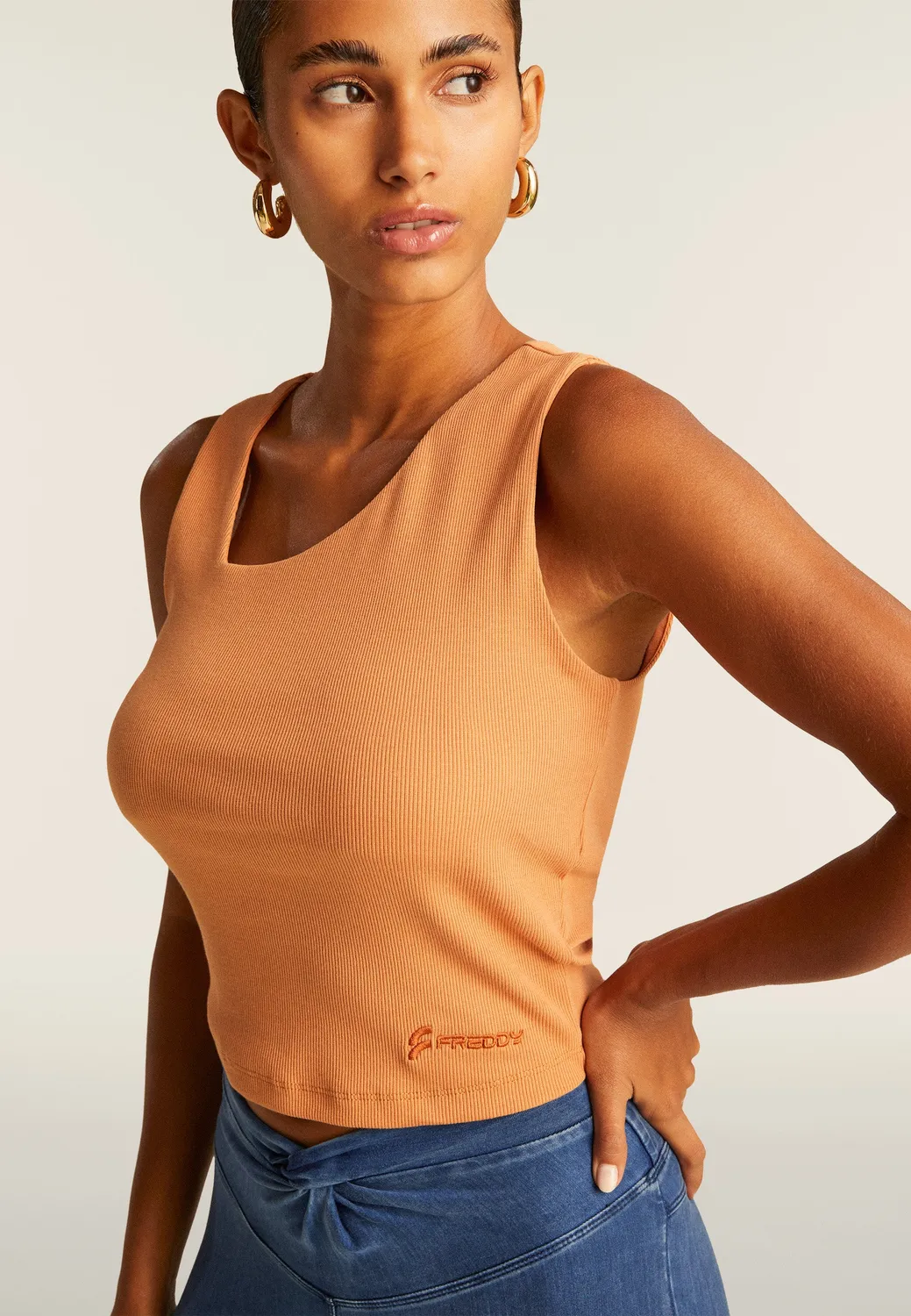 Freddy Rippen Asymmetric Top Crop-Top