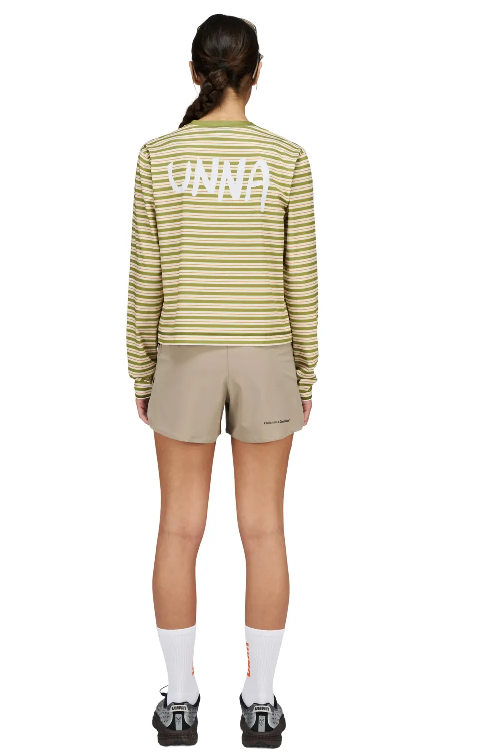 UNNA Striped LS Langarmshirt Damen Sage Stripe Atmungsaktiv