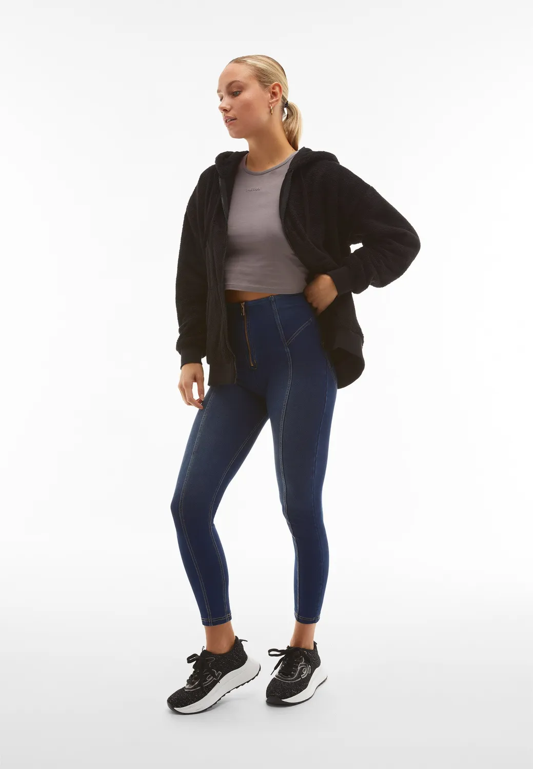 Freddy WR.UP 7/8 Jeggings Jeans Nero hoher Bund